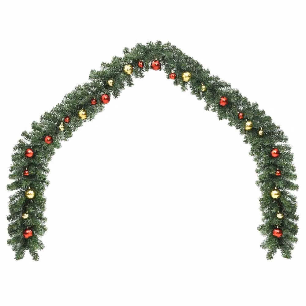 Berkfield Home Green Christmas Garland Decorated with Baubles and Foliage, 5 m – 2