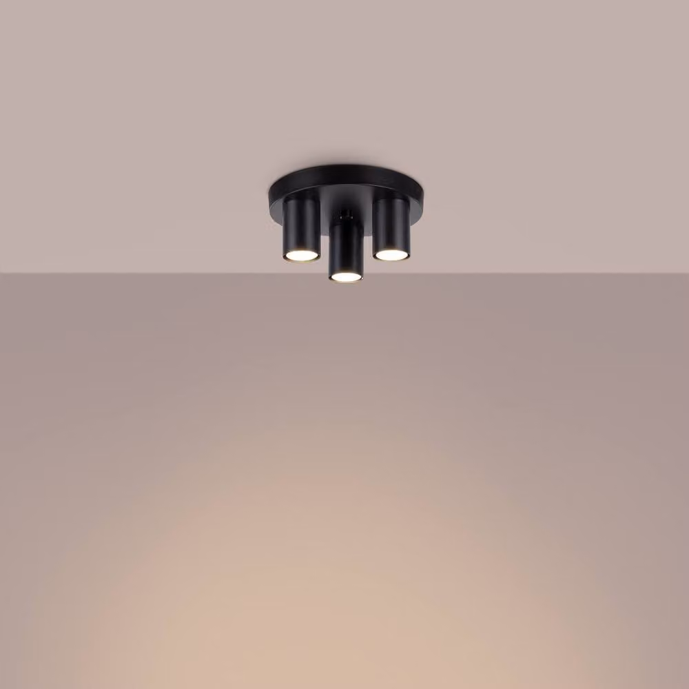 Sollux Lighting modern black metal ceiling lamp with 3 lights, W/D/H: 12 x 25 x 25 cm – 3