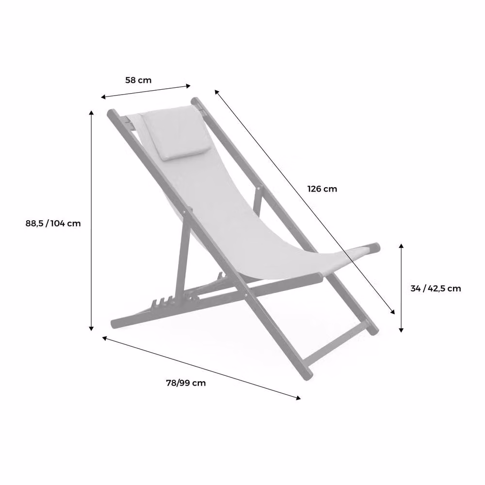 sweeek Set of 2 Multi-position Sun Loungers in Powder Coated Aluminium and Beige Textilene – 2