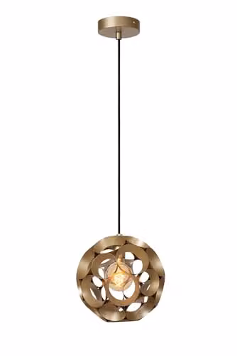 Lucide Hannelore Pendant Light in Matt Gold/Brass, Diameter: 30 cm