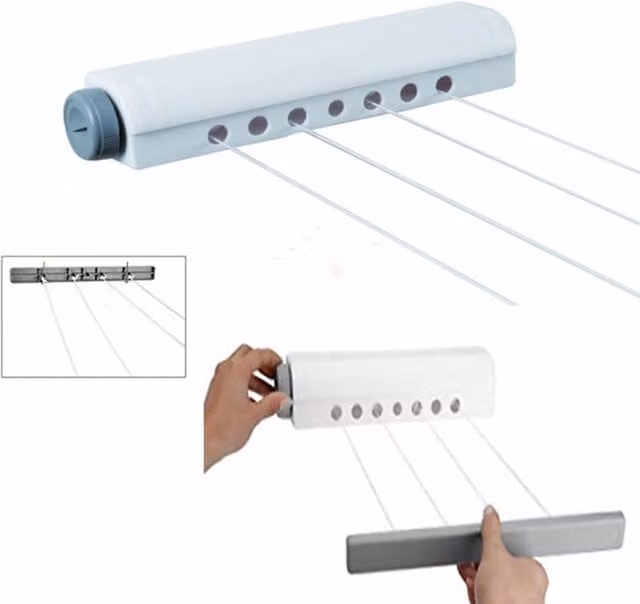 UMKY Automatic Retractable Washing Line in White