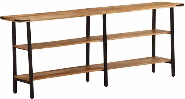 Berkfield Home Rustic Mango Wood Console Table, Brown, W/D/H: 180 x 35 x 70 cm
