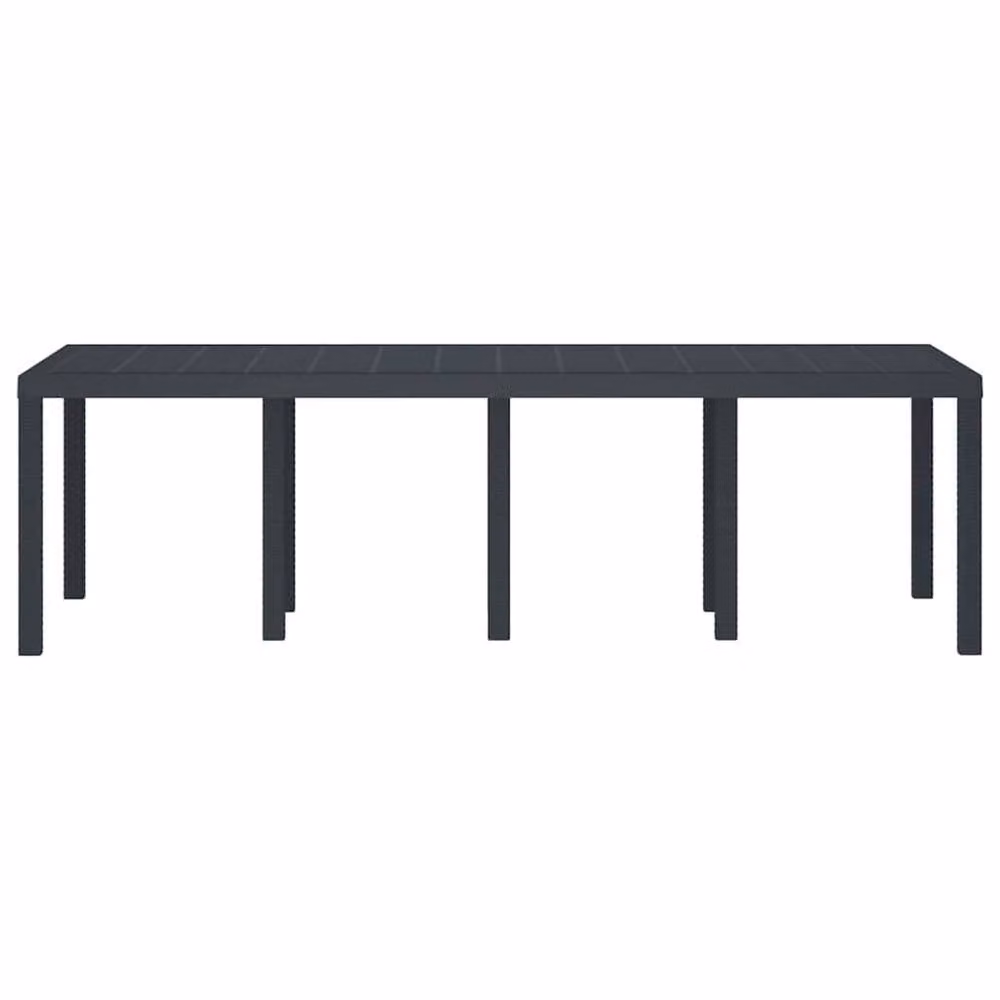 Berkfield Home Garden Table in Anthracite Grey Poly Rattan, W/D/H: 250 x 100 x 73 cm – 3