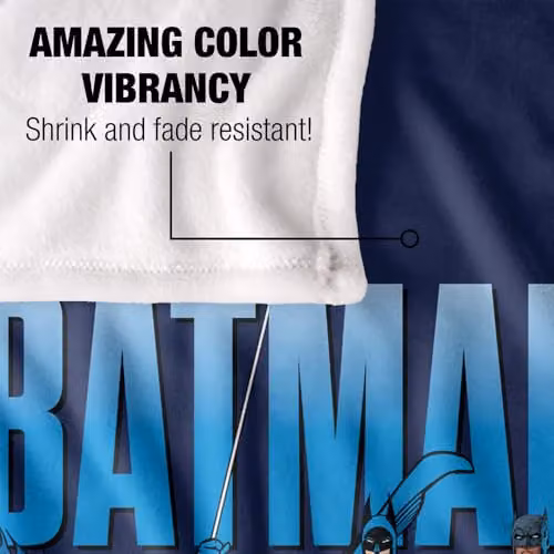 Warner Bros. Batman Across The Years Line Up Super Soft Fleece Throw Blanket, Multicolour, W/D/H: 91 x 147 cm – 3