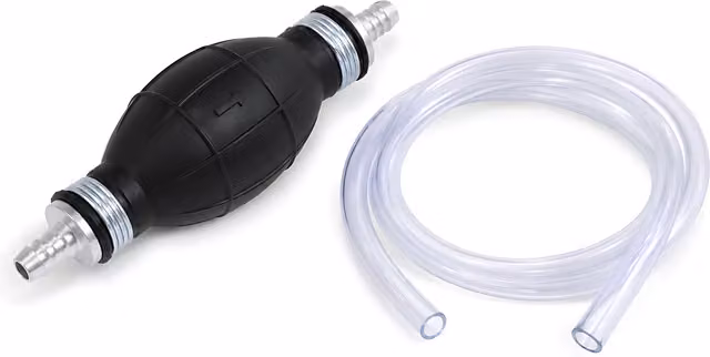 Sola Manual Petrol and Diesel Transfer Siphon Pump with 90cm Hose and One-Way Valve, Black and Transparent