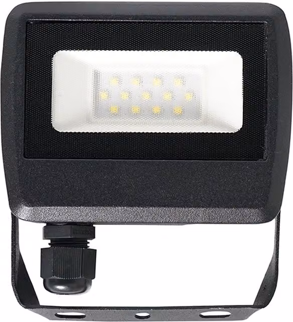 ValueLights 10W LED IP65 Outdoor Garden Wall Floodlight in Cool White, Black