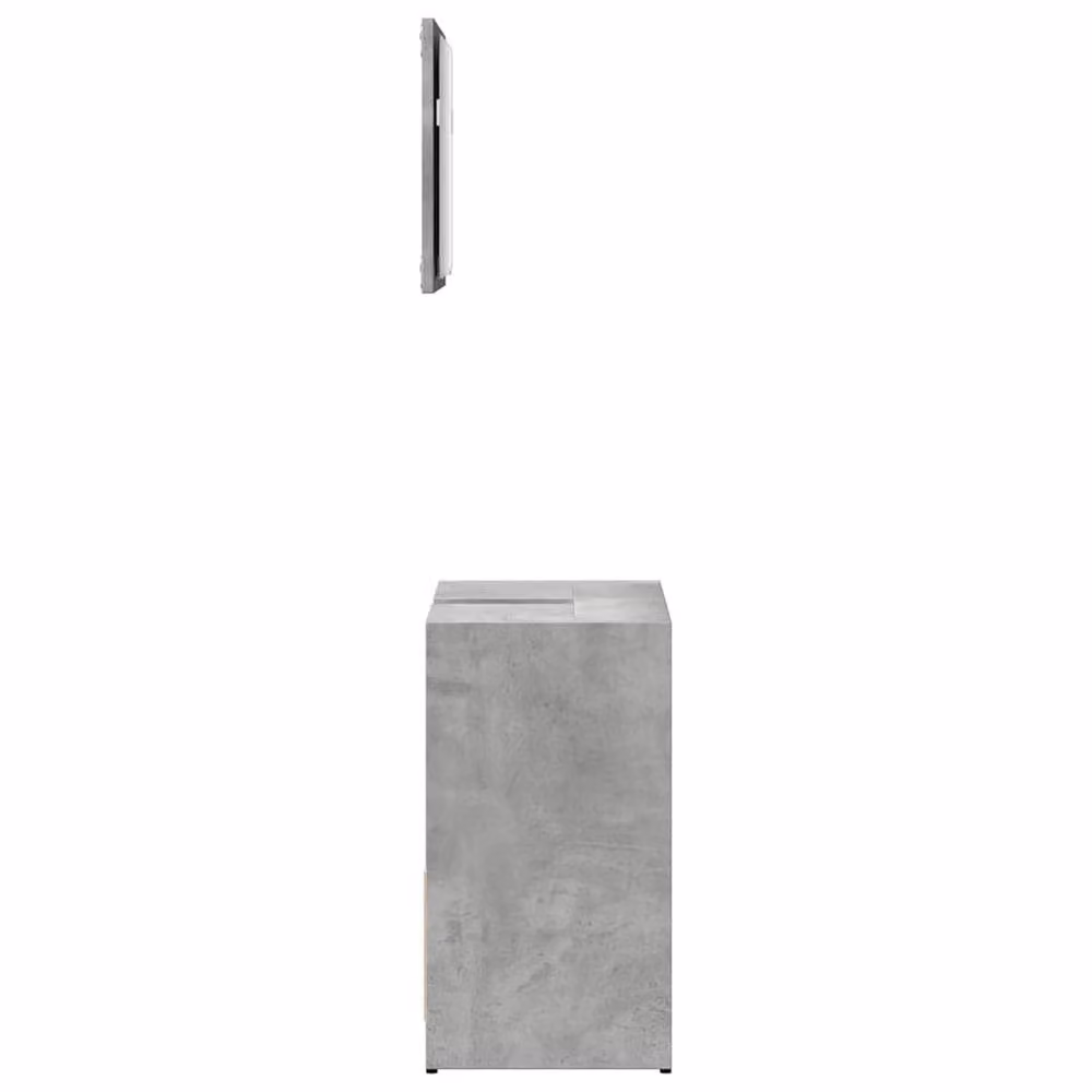 Berkfield Home 2 Piece Modern Wall Mounted Bathroom Vanity Unit Set in Matt Concrete Grey MDF – 3