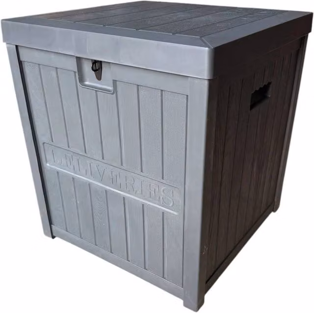 FORGEVIO Large Outdoor Plastic Parcel Delivery Box with Lid, Grey