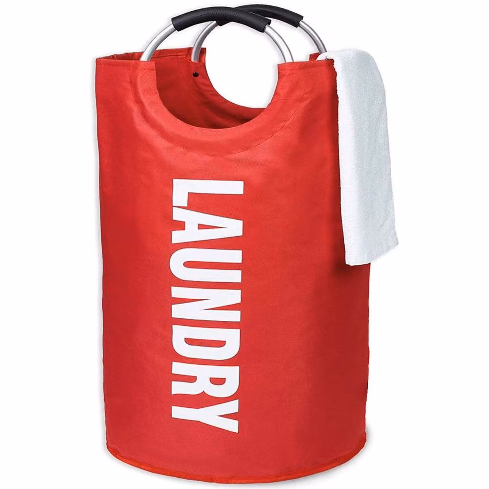 NESTLUNE Red Foldable Fabric Laundry Basket, 90L Capacity – 2