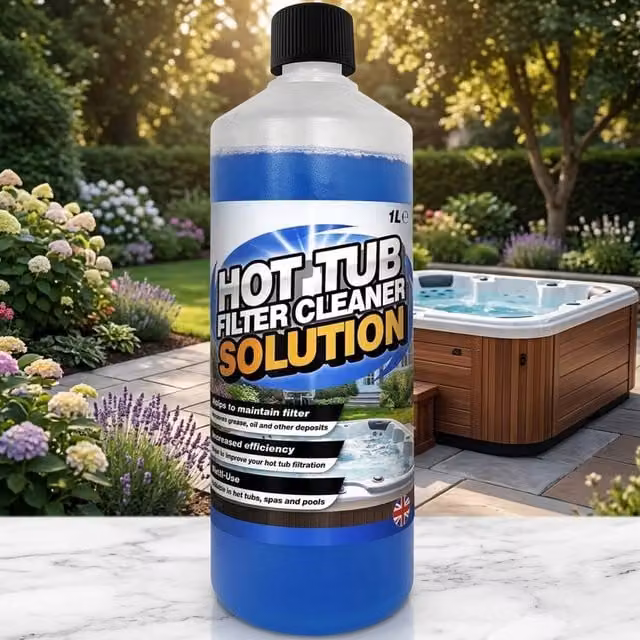 Storm Trading Group Hot Tub Spa and Pool Filter Cartridge Cleaner Solution, Blue, 4 x 1 l