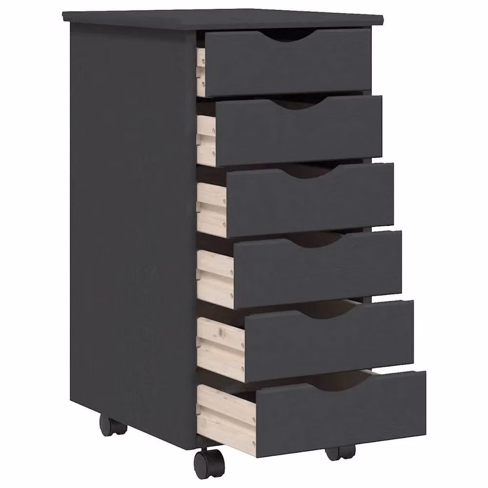 EONLION Rolling Cabinet with Drawers in Black – 3