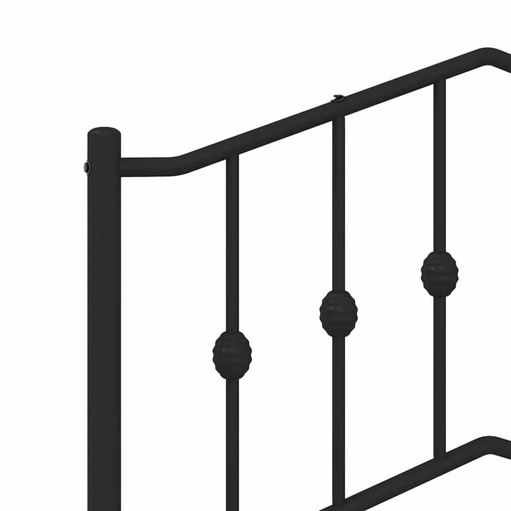 Berkfield Home Classic Metal Headboard, Black, Width: 150 cm – 3