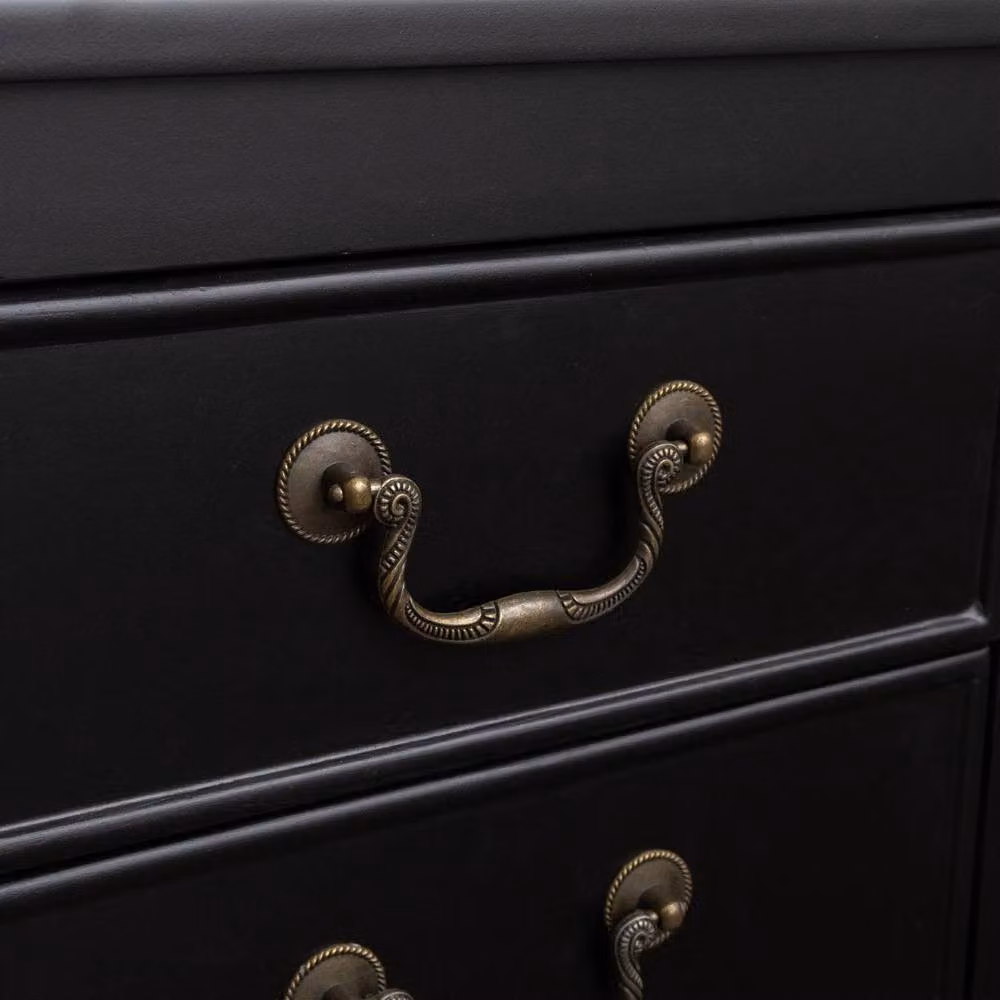 Melody Maison Briggs Range Black 2 Drawer Bedside Table With Shelf – 3