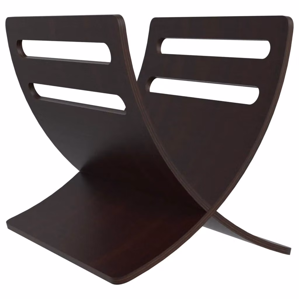 Berkfield Home Wooden Floor Standing Magazine Rack in Brown – 2