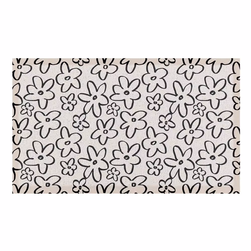 Artsy Mats Flower Lines Indoor and Outdoor Doormat, White and Multicolour, W: 70 cm, D: 40 cm – 2
