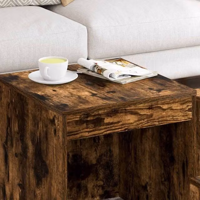 Berkfield Home Nesting Tables, 3 Piece Set in Smoked Oak Brown Engineered Wood