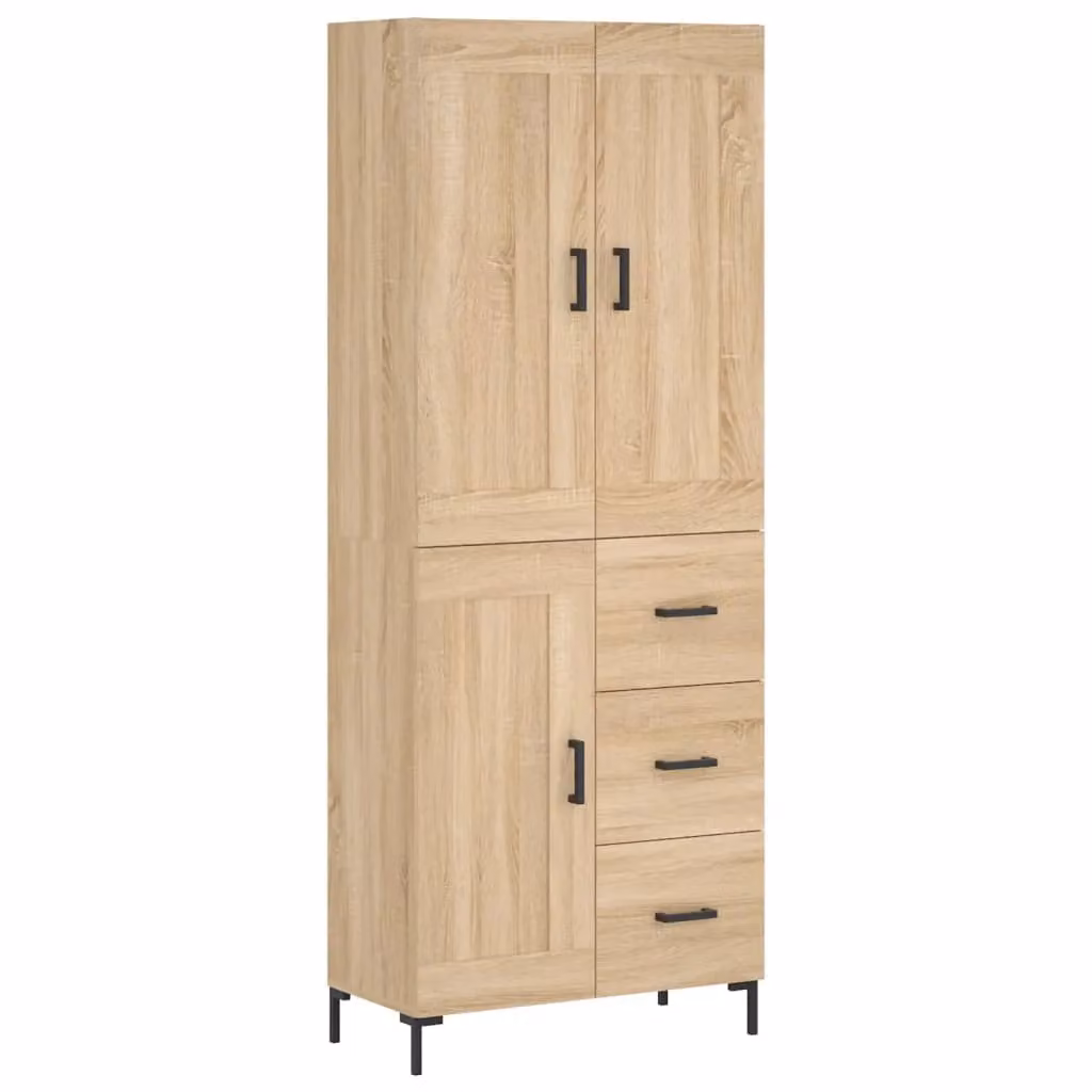 Berkfield Home Sonoma Oak Highboard in Brown, W/D/H: 69.5 x 34 x 180 cm – 2