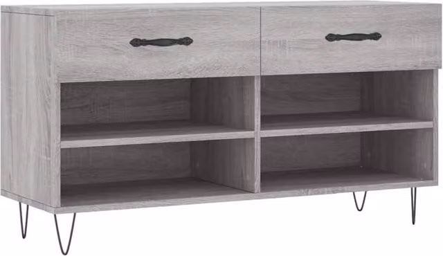 Berkfield Home Grey Sonoma Shoe Bench W/D/H: 102 x 35 x 55 cm