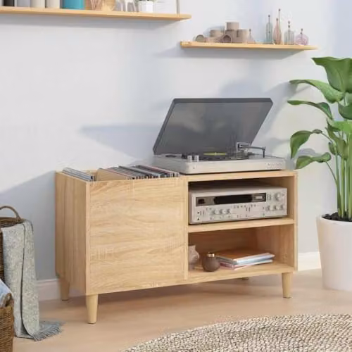 vidaXL Record Cabinet in Sonoma Oak, W/D/H: 84.5 x 38 x 48 cm – 2