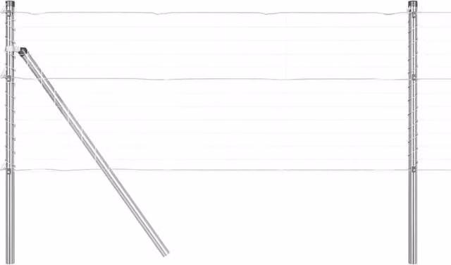 Berkfield Home 52 Piece Round Galvanised Steel Fence Posts, Silver, H: 100 cm, Diameter: 32 mm