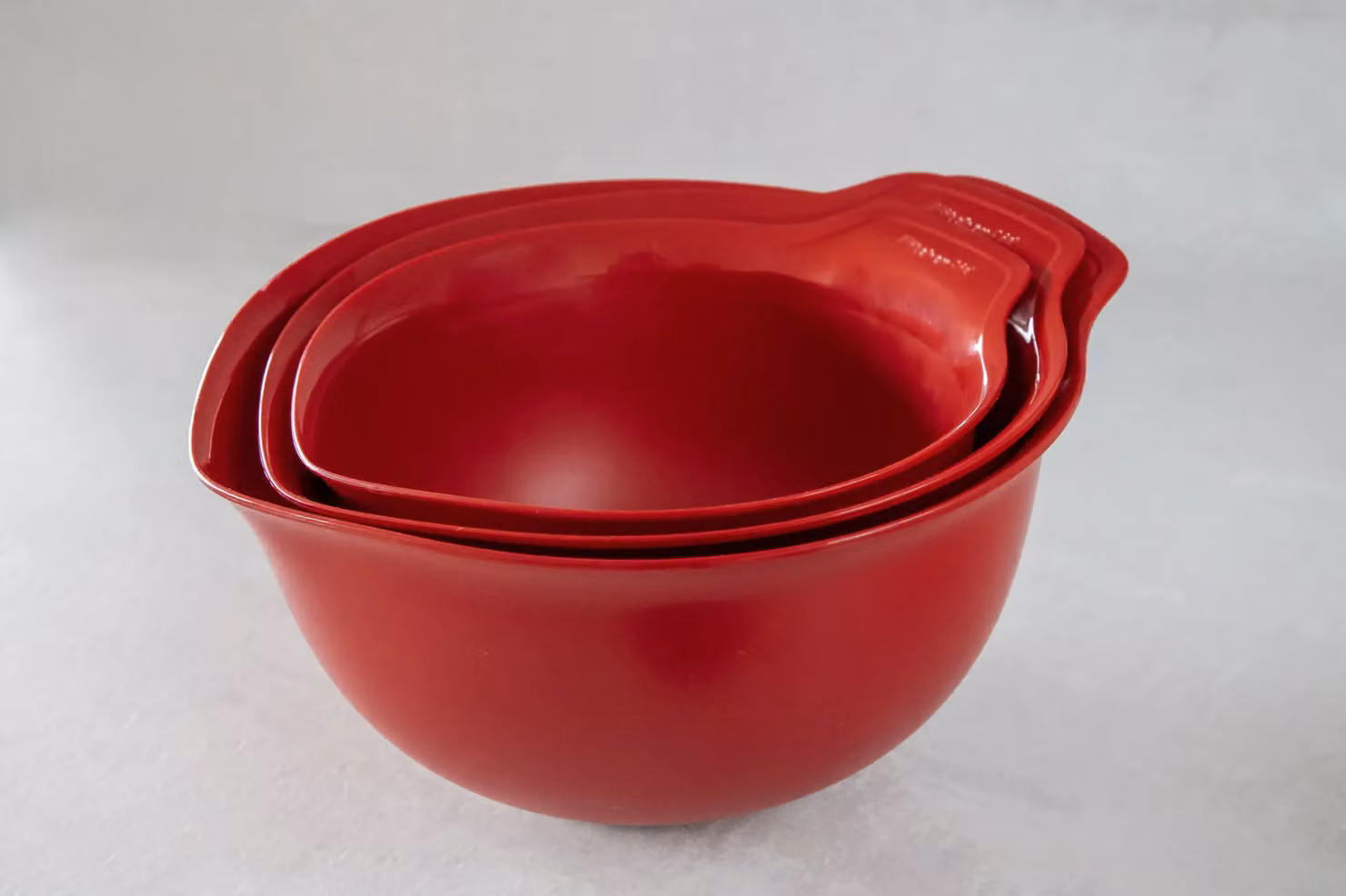 KitchenAid 3pc Nesting Mixing Bowl Set with Pouring Spout and Non-Slip Base, Red – 2