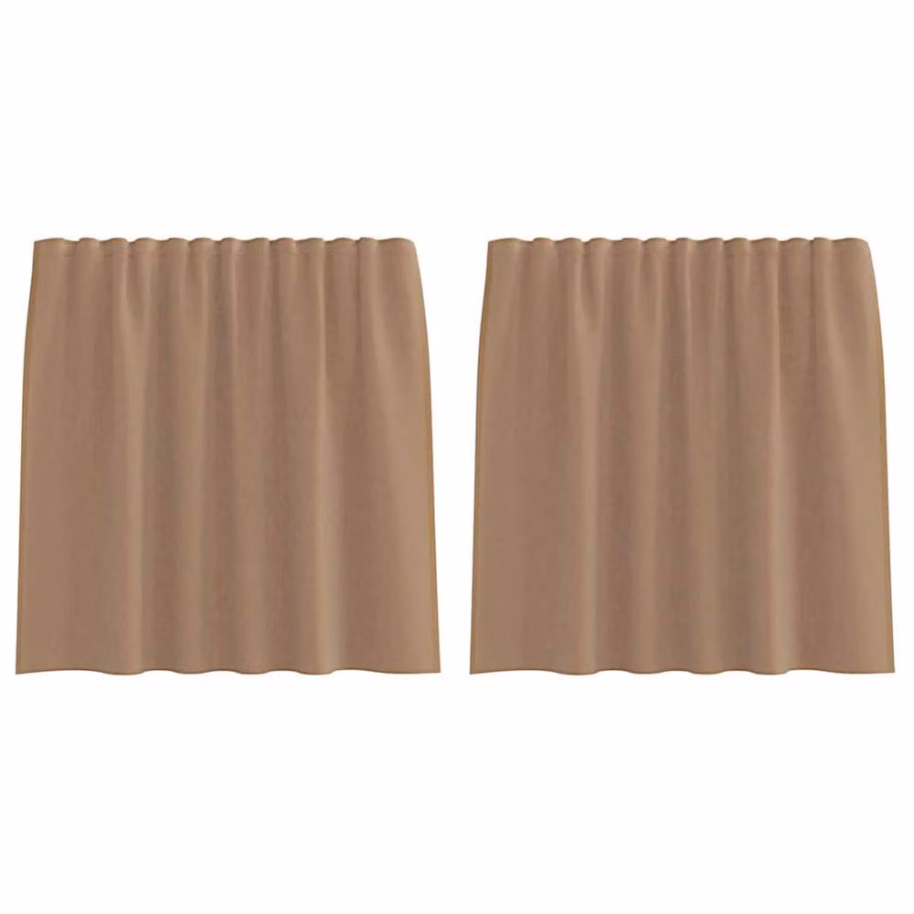 Berkfield Home Voile Curtains with Rod Pockets, 2 Pack, Brown, W: 140 cm – 2