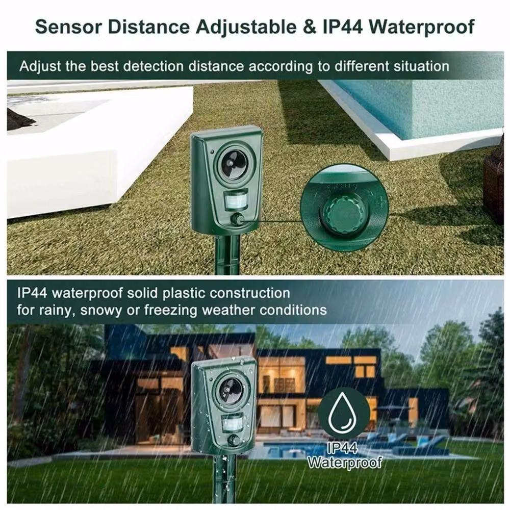SPETLEK Battery Operated Ultrasonic Garden Animal and Bird Deterrent Repeller in Green – 4