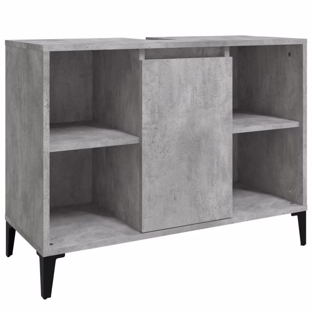 Berkfield Home Freestanding Bathroom Sink Cabinet in Concrete Grey, W/D/H: 80 x 33 x 60 cm – 2