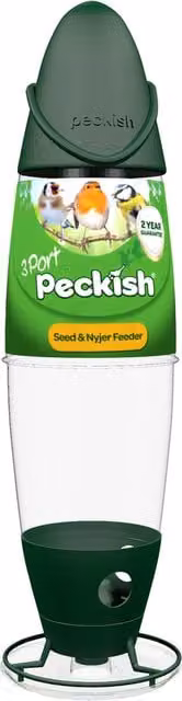 Peckish 3 Port Seed Feeder in Green
