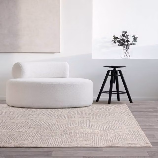 The Rug Shop UK Silver Modern Abstract Area Rug, Polyester and Cotton, W: 240 cm, D: 320 cm