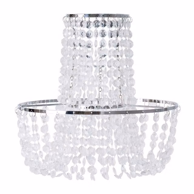ValueLights Tegan Jewel Droplet Ceiling Pendant Light Shade in Silver