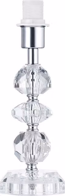 Happy Homewares Modern Chic Transparent K9 Crystal Glass Table Lamp with Metal Base and Faceted Moulds, H 26.0 cm x W 9.0 cm x D 9.0 cm