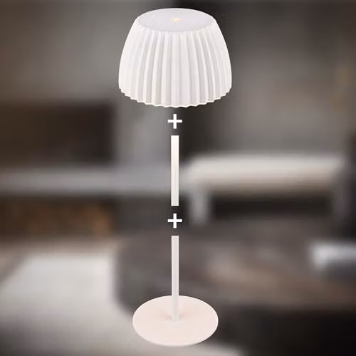 Briloner Riffle Rechargeable LED Table Lamp, White, IP44, Dimmable, H 36.5 x W 14.5 cm – 7