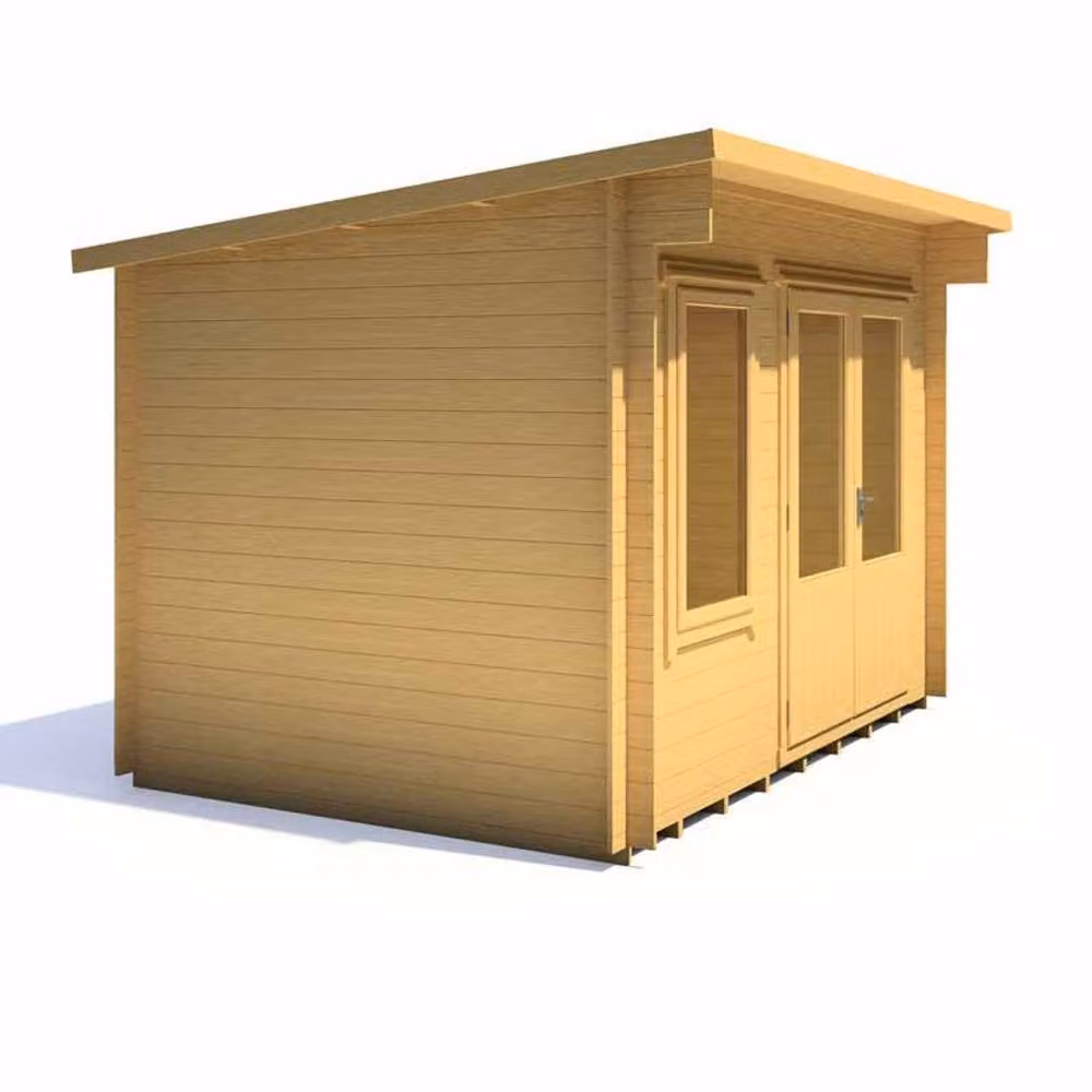 Shires Edgefield Log Cabin in Light Brown with 19 mm Logs, W: 239 cm, D: 329 cm, H: 239 cm – 2