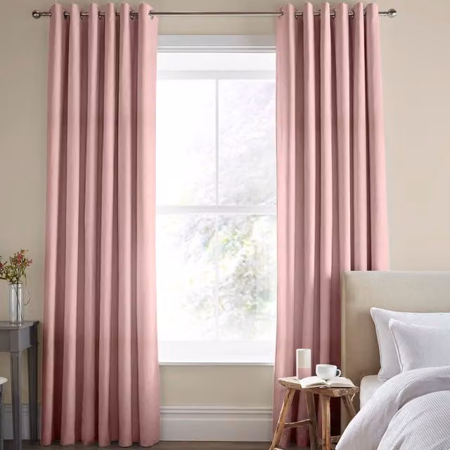 Laura Ashley Easton Made to Measure Blackout Eyelet Curtain Panel in Pink