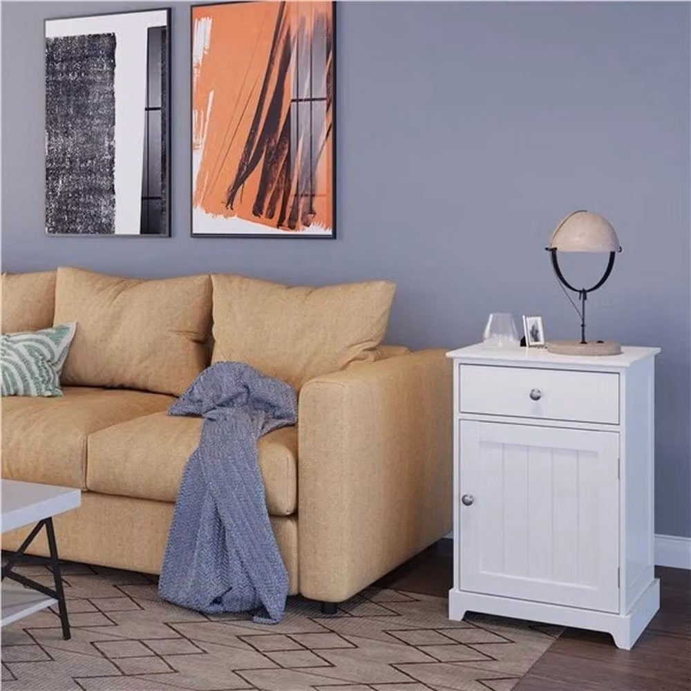 Kelvenix White Bedside Cabinet with Lid W/D/H: 60.0 x 40.0 x 35.0 cm – 3