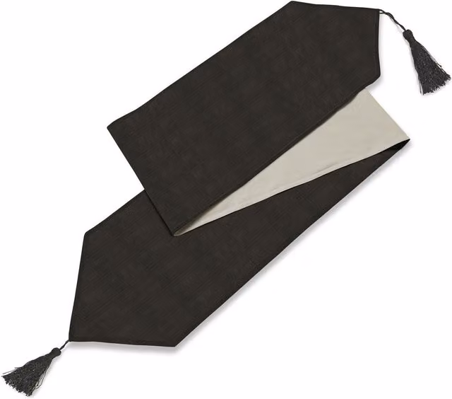 Luxury Living Black Faux Linen Fully Lined Table Runner – 1