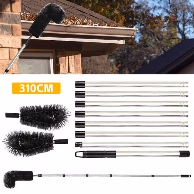 EONLION Black Roofing Cleaning Brush with Telescopic Steel Handle, Length: 100 cm