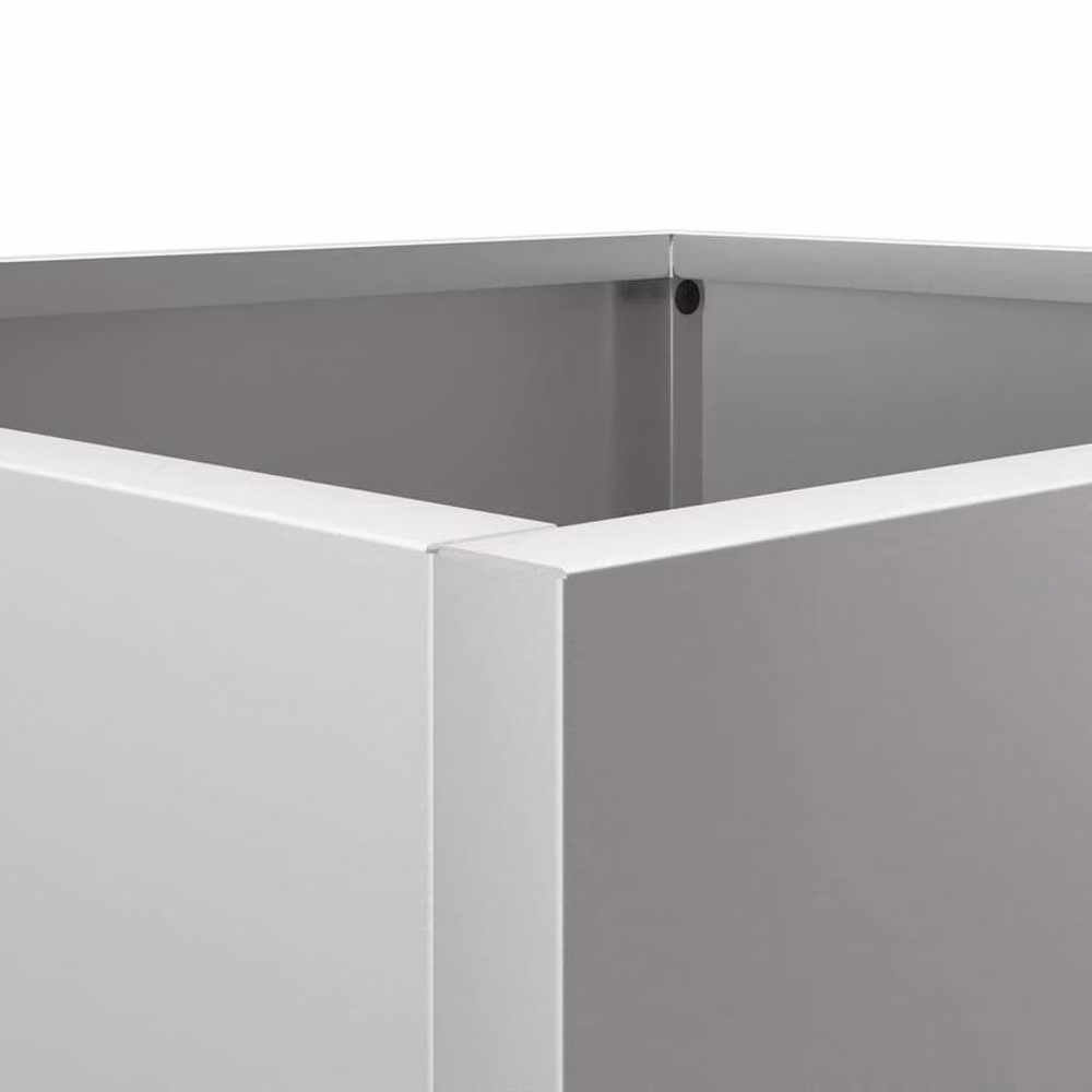 Berkfield Home Silver Galvanised Steel Planter Tub W: 32 cm, D: 29 cm, H: 75 cm – 3