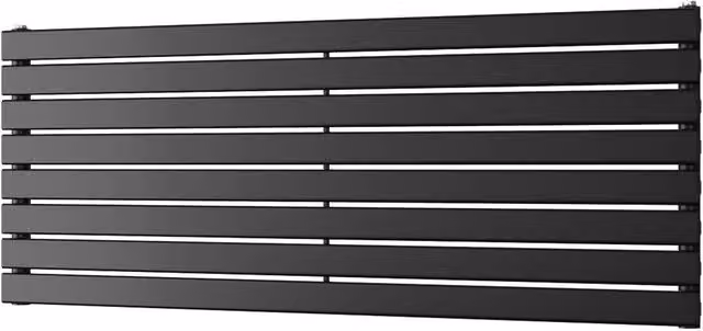 UK Radiators Typhoon Axis Black Flat Tube Horizontal Designer Radiator, W: 140 cm, H: 54.4 cm, D: 5.3 cm – 1