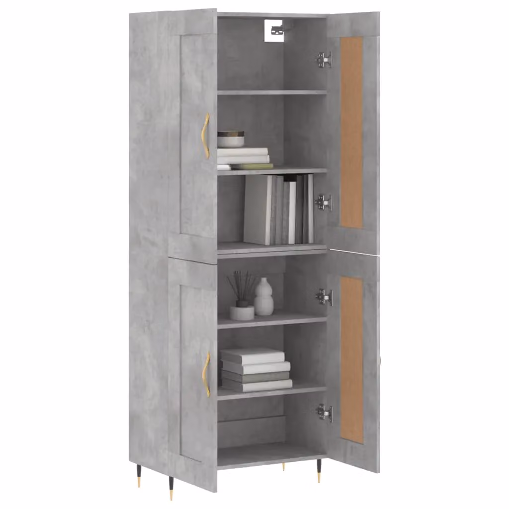 Berkfield Home Modern Highboard in Concrete Grey, W/D/H: 69.5 x 34 x 180 cm – 2