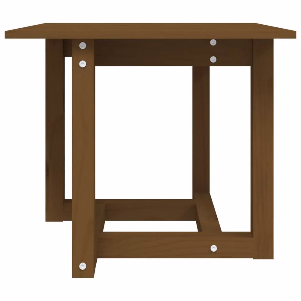 Berkfield Home Rustic Square Coffee Table in Honey Brown Solid Pine, W/D/H: 50 x 50 x 45 cm – 3