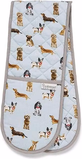 Cooksmart Curious Dogs Double Oven Glove in Multicolour Cotton