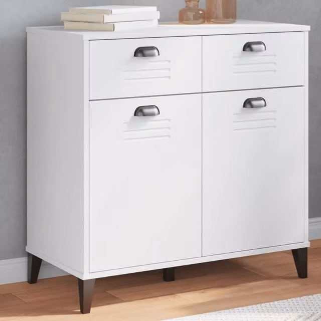 Berkfield Home VIKEN White Sideboard in Engineered Wood, W/D/H: 80 x 40 x 80 cm