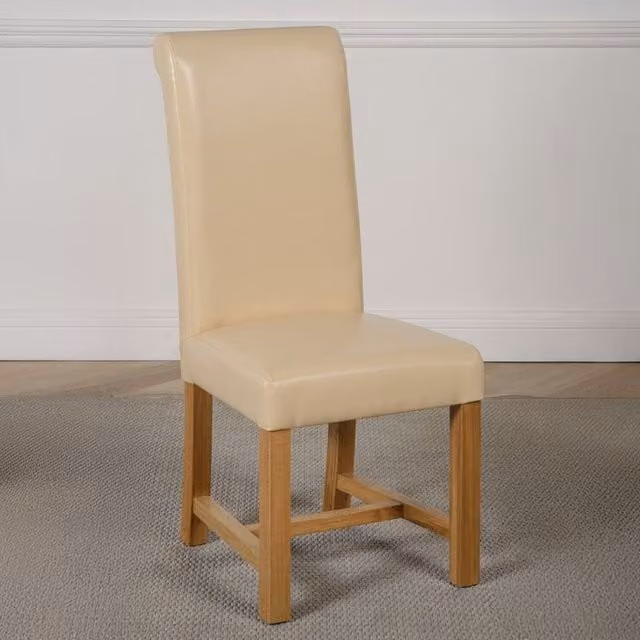 Thats Furniture Washington Leather Dining Chairs in Ivory