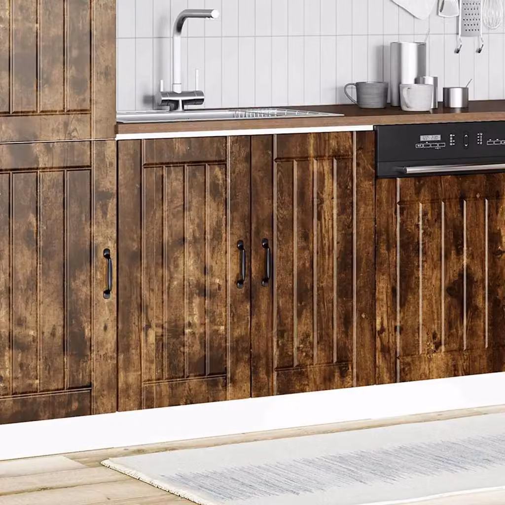 Berkfield Home Lucca Freestanding Sink Base Cabinet in Smoked Oak Brown – 2