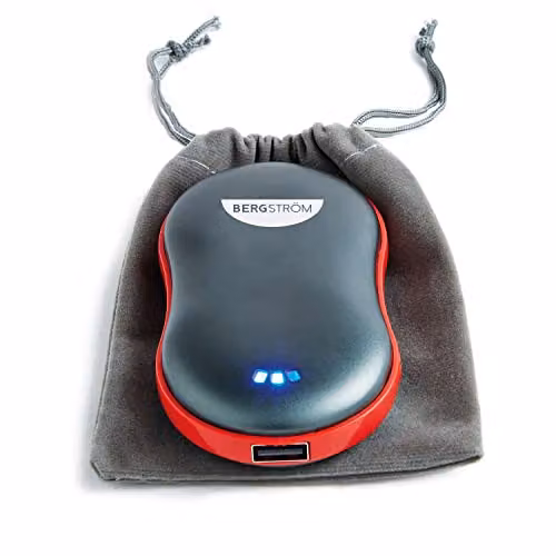 Bergstrom Rechargeable Hand Warmer with Fleece Cover in Black and Multicolour – 6