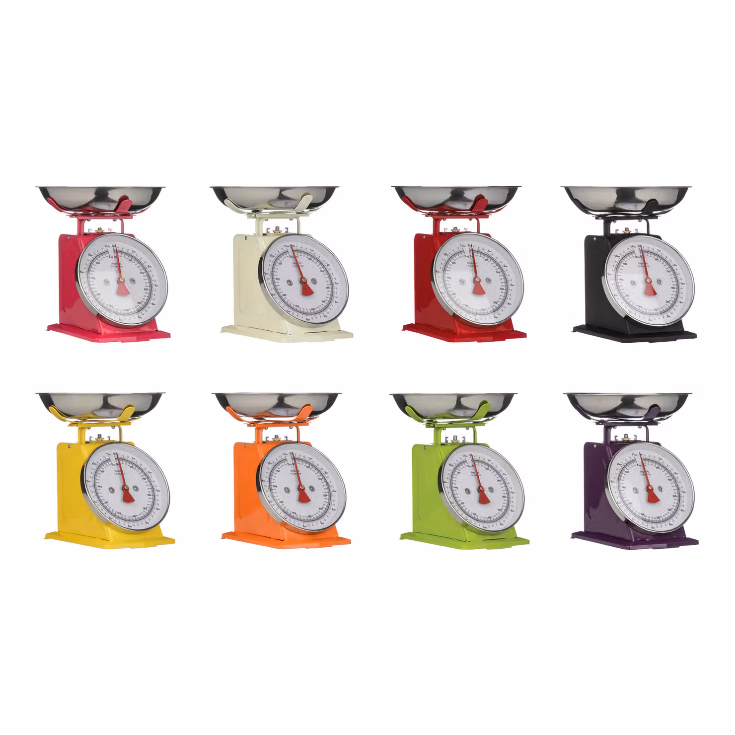 Orsina Retro Style Analogue Kitchen Scale, Silver and Red, W/D/H: 26.0 x 16.0 x 21.0 cm – 2