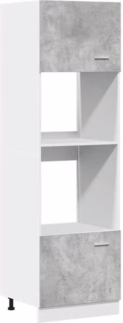 Berkfield Home Lyon Microwave Cabinet in Concrete Grey, W/D/H: 60 x 57 x 207 cm