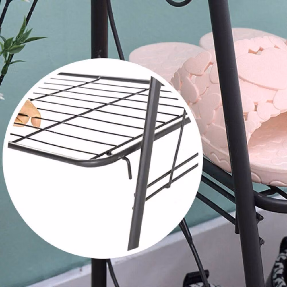 Kelvenix 3-Tier Metal Shoe Rack Organiser in Black – 3